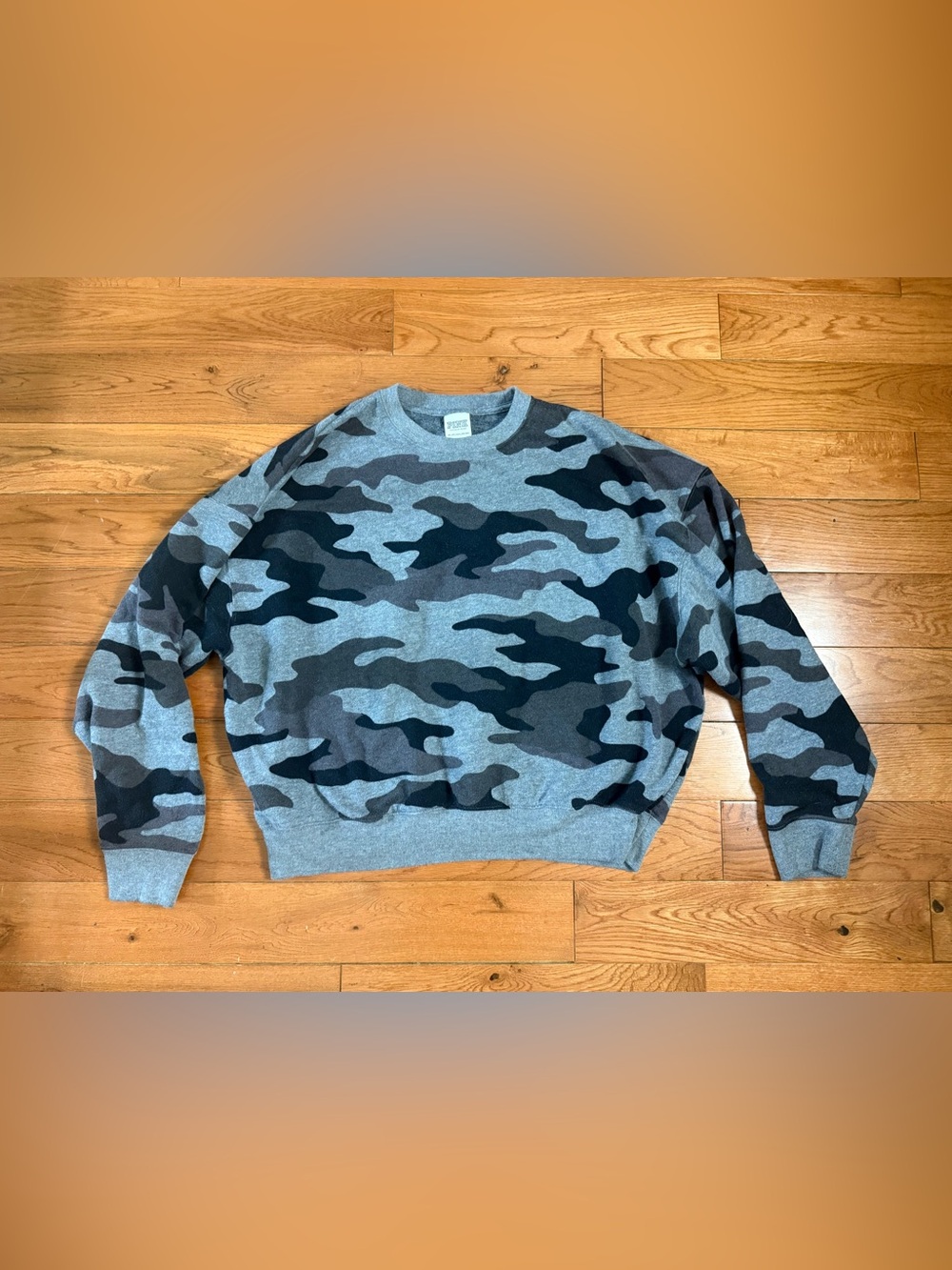 PINK Victoria’s Secret Gray Camo Slouchy Crewneck Sweatshirt
